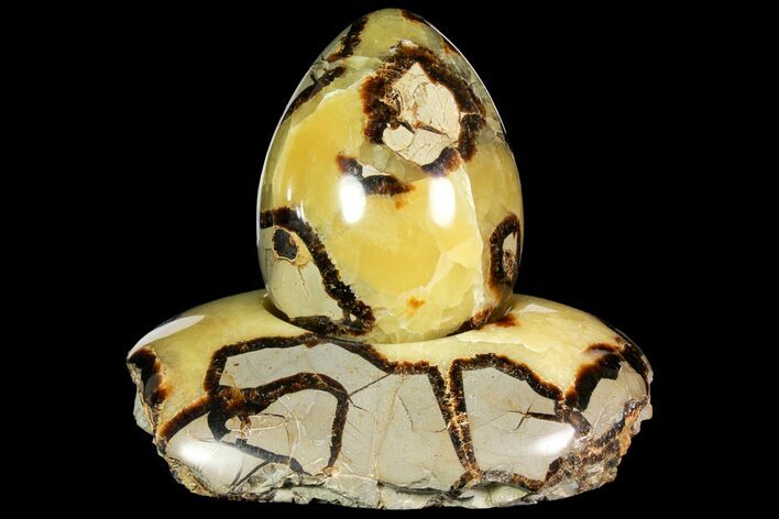 Polished Septarian Egg with Base - Madagascar #118138